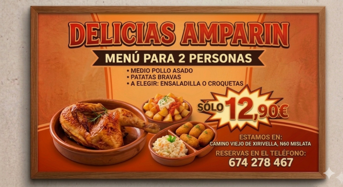 Menu para 2 personas 12,90€