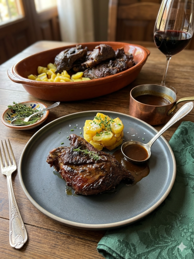 Carrillada rustida con patatas 6,50€