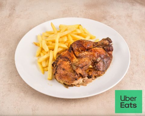 medio pollo con patatas 7€